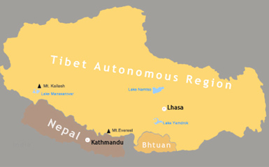 Tibet Nepal Bhutan Map: Maps for a Trip to Nepal, Tibet and Bhutan