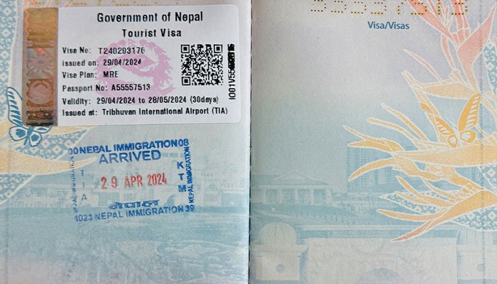 A sample of Nepal Visa