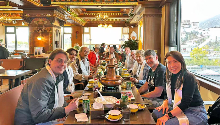 Variety of traditional Tibetan dishes in Lhasa