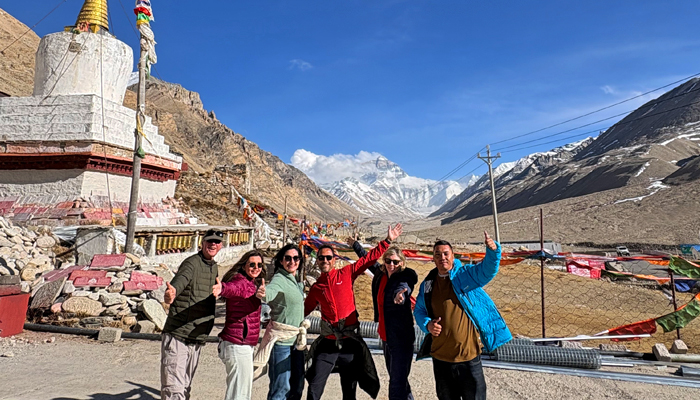 Mount Everest view from Rongbuk Monastery