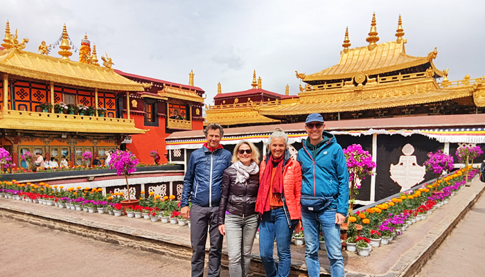Golden rooftop of Jokhang Temple in Lhasa