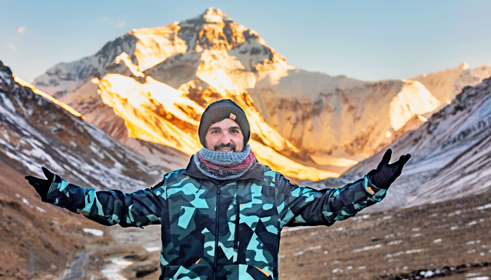 Sunrise at Mount Everest Base Camp in Tibet