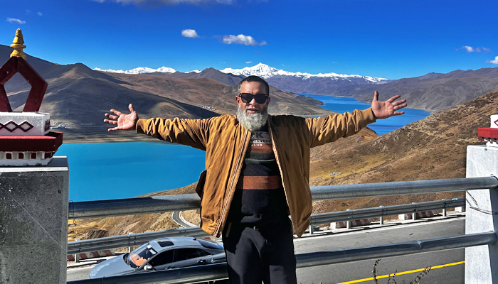 Yamdrok Lake on the Lhasa to Everest Base Camp route in Tibet