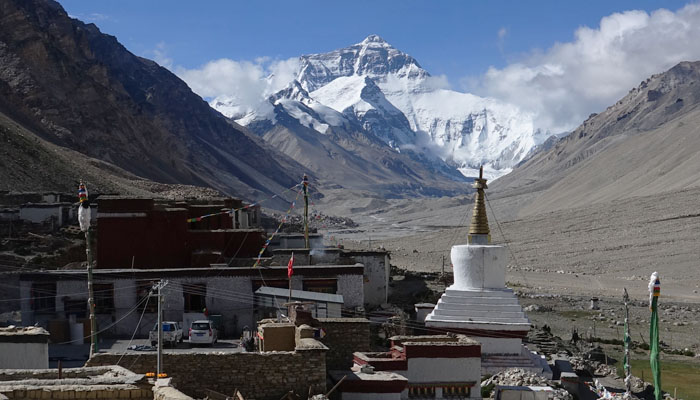 Rongbuk Monastery and Mount Everest