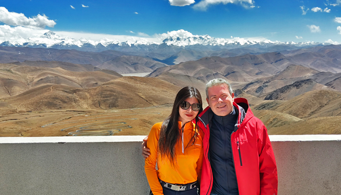 Panoramic view of the Himalayas at Gawula Pass
