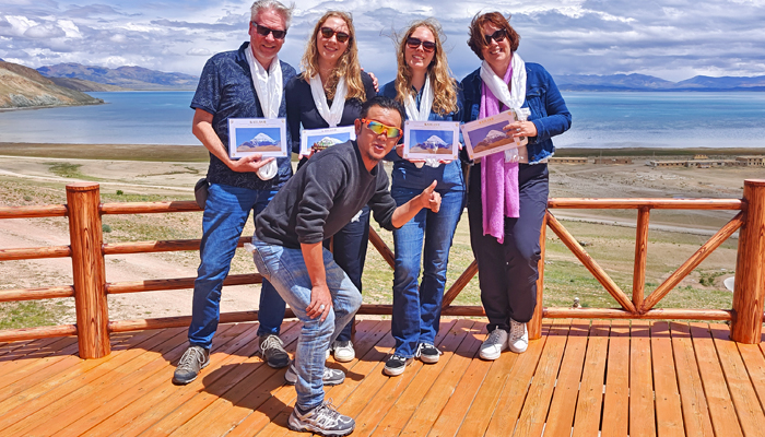 Family of four on a private Tibet tour