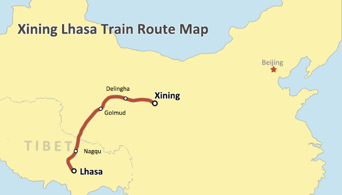 Qinghai-Tibet Railway Map