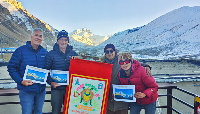 Sunrise at Mount Everest in Tibet Everest Base Camp