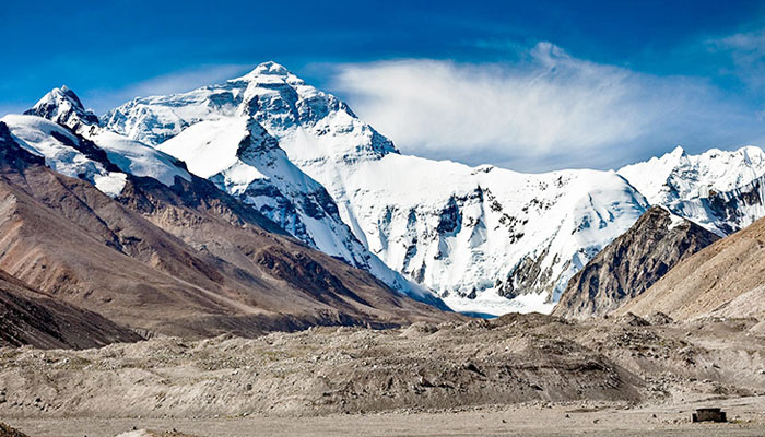 Mount Everest peak view in Tibetan side