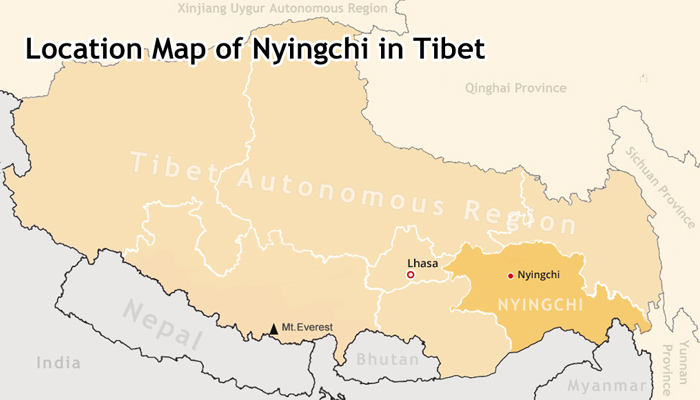 Nyingchi location in Tibet