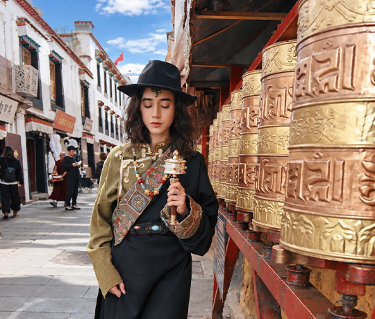 Turning prayer wheels