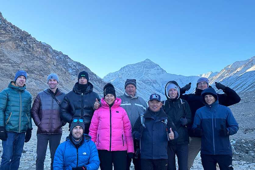 Beijing Tibet train tour group at Everest Base Camp