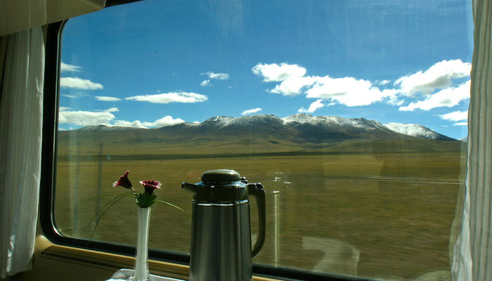 Scenery through Tibet train window