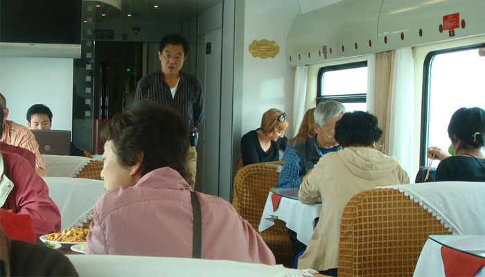 dining car on Tibet train