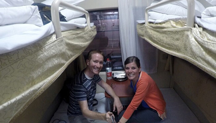 Sleeper cabin on Tibet trains