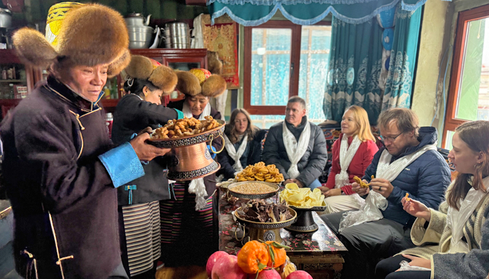Traditional Tibetan family home visit