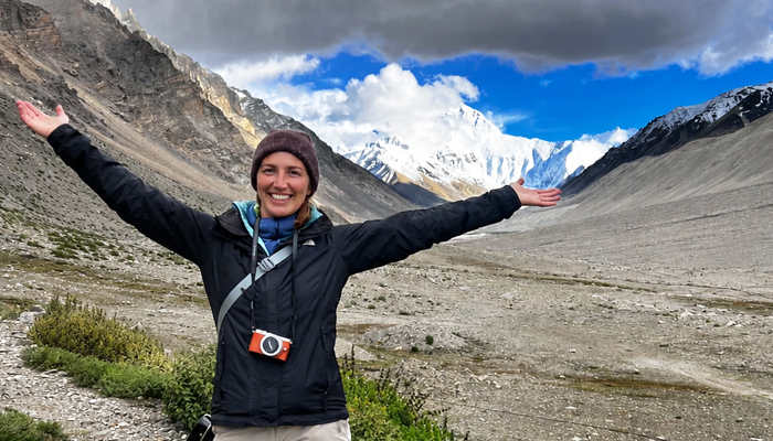 Women traveling to Everest Base Camp Tibet