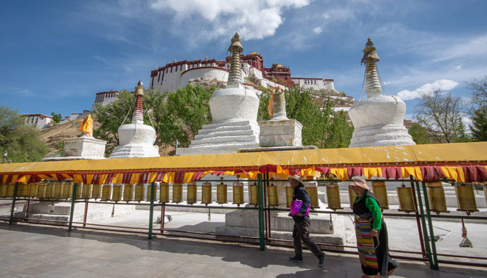 The large prayer wheels