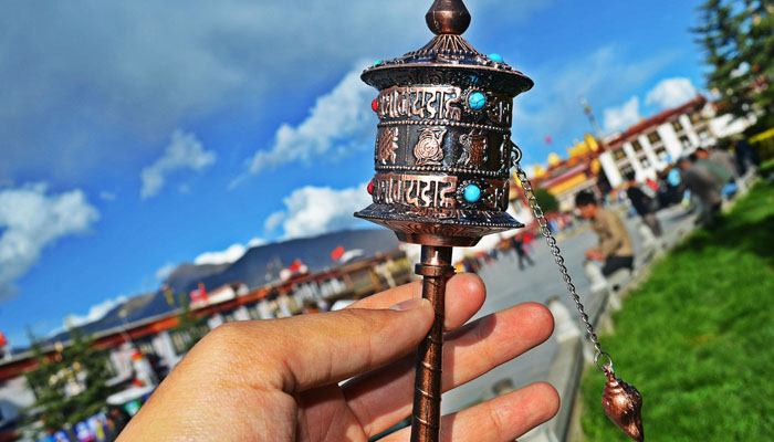 Tibet prayer wheels