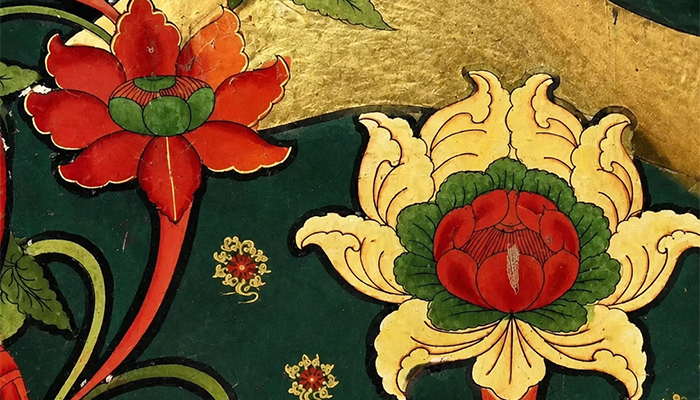 Tibetan flower patterns in murals