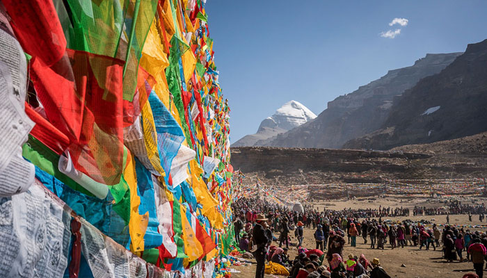 Prayer flags of Mount Kailash Saga Dawa Festival