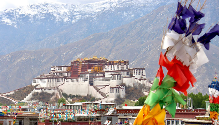 Prayer flags of Lhasa Potala Palace