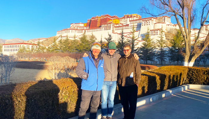 Lhasa Potala Palace covered in winter snow