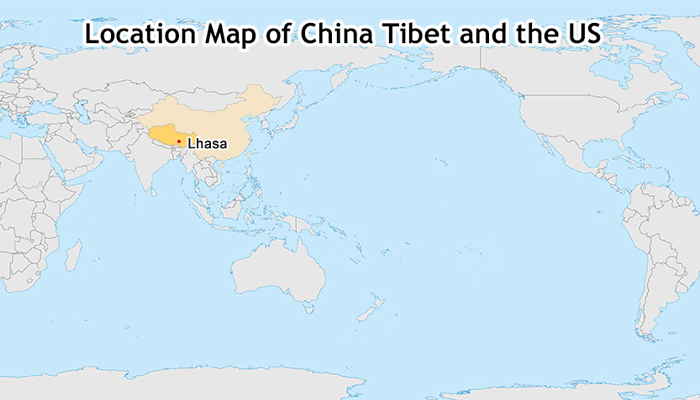 Location of China Tibet and Nepal