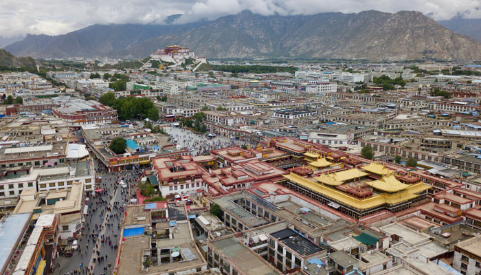 Lhasa city bird's-eye view