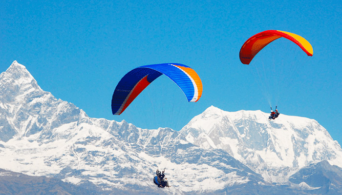  paragliding over the Himalayas 