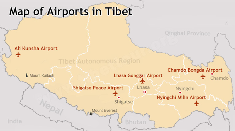 Airports in Tibet